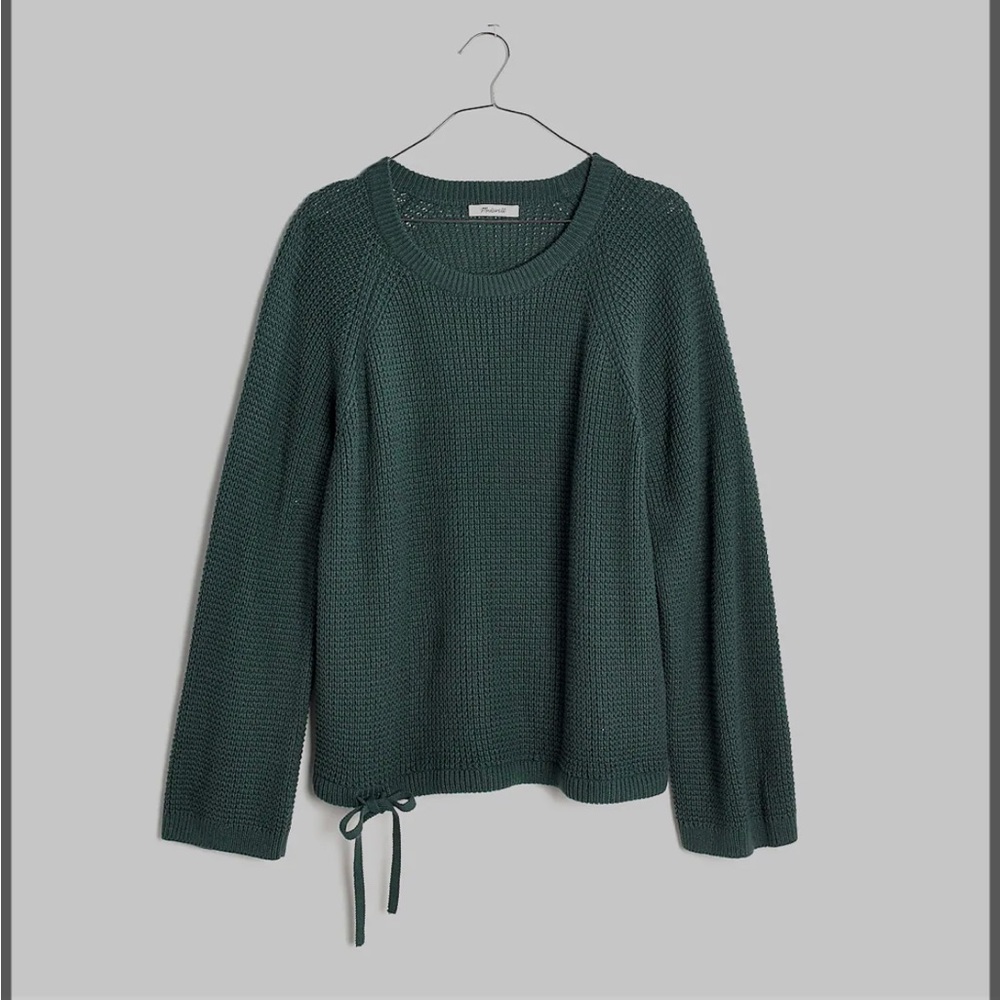 Madewell Forrest Green Waffle Knit Sweater